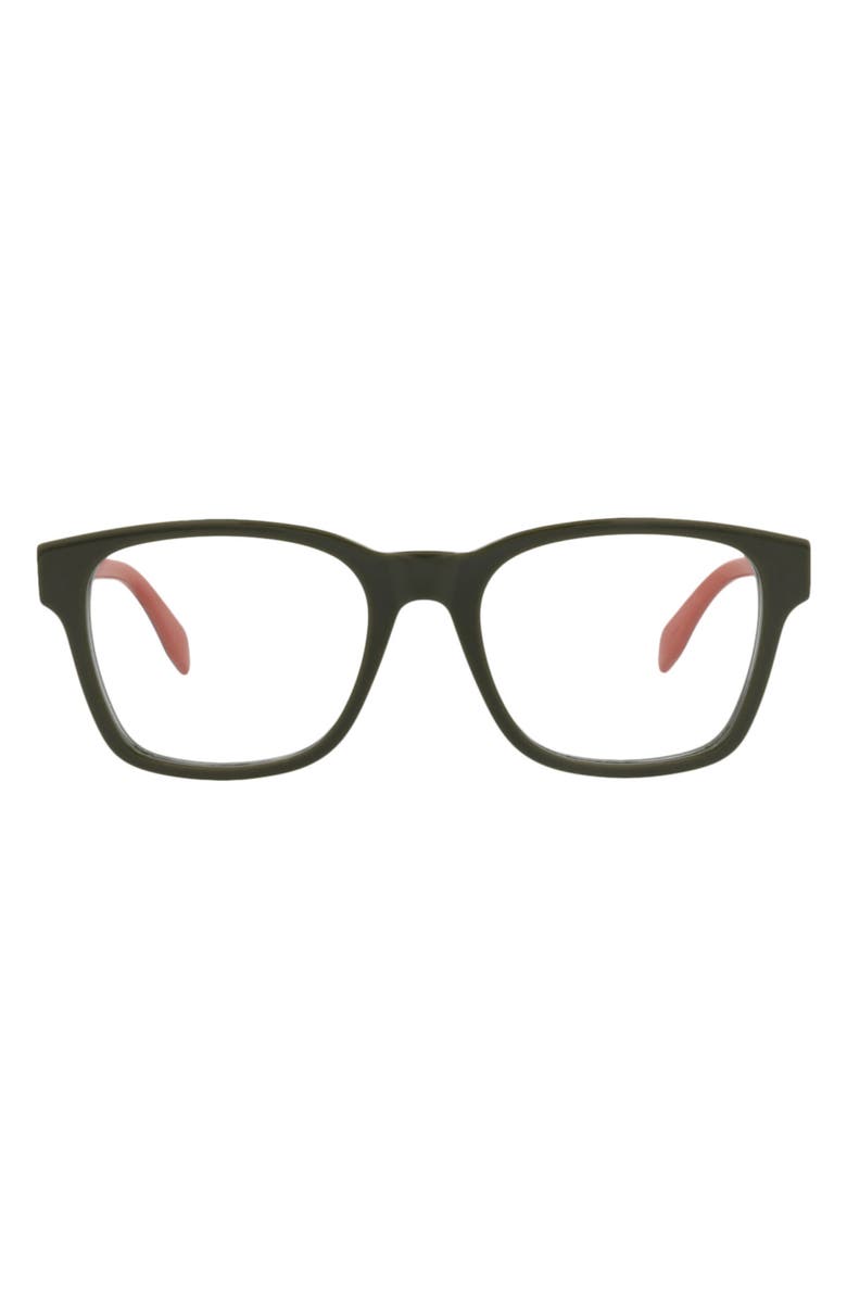 McQueen 53mm Square Optical Glasses, Main, color, Green Green Transparent