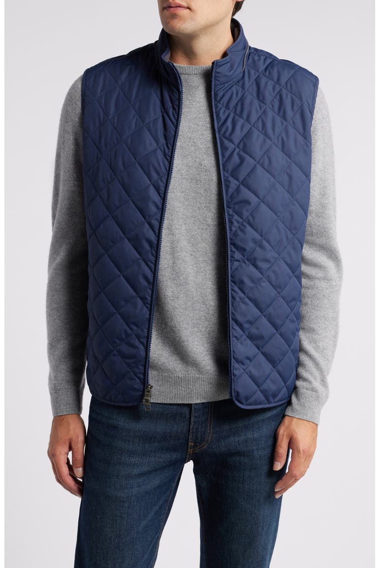 Essex Water Resistant Quilted Vest, Main, color, NAVY