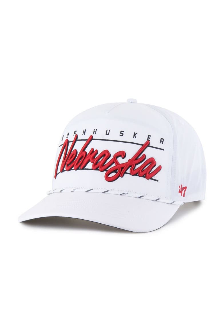 Men's '47 White Nebraska Huskers Condor Hitch brrr° Adjustable Hat, Main, color, White