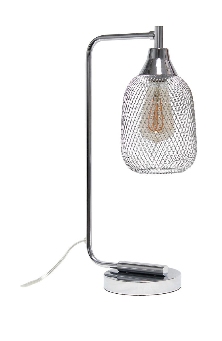 LALIA HOME Industrial Mesh Desk Lamp, Chrome, Main, color, 