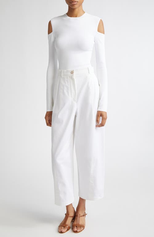 Max Mara Vik Cold Shoulder Sweater In Optical White