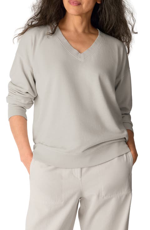 V-Neck Organic Cotton Sweatshirt