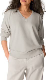 Eileen Fisher V-Neck Organic Cotton Sweatshirt