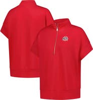 ZOOZATZ Women's ZooZatz Scarlet Ohio State Buckeyes Tri-Blend Quarter-Zip Flowy Top