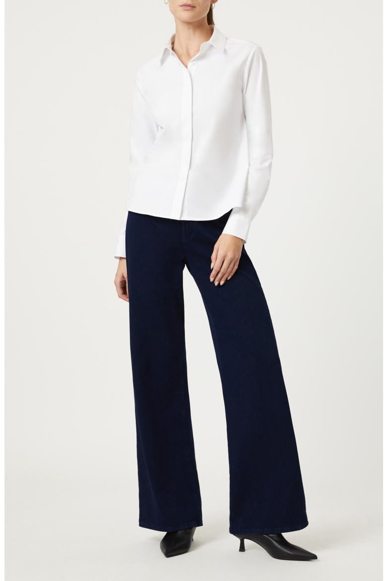 Hidden Placket Button-Up Shirt, Alternate, color, WHITE