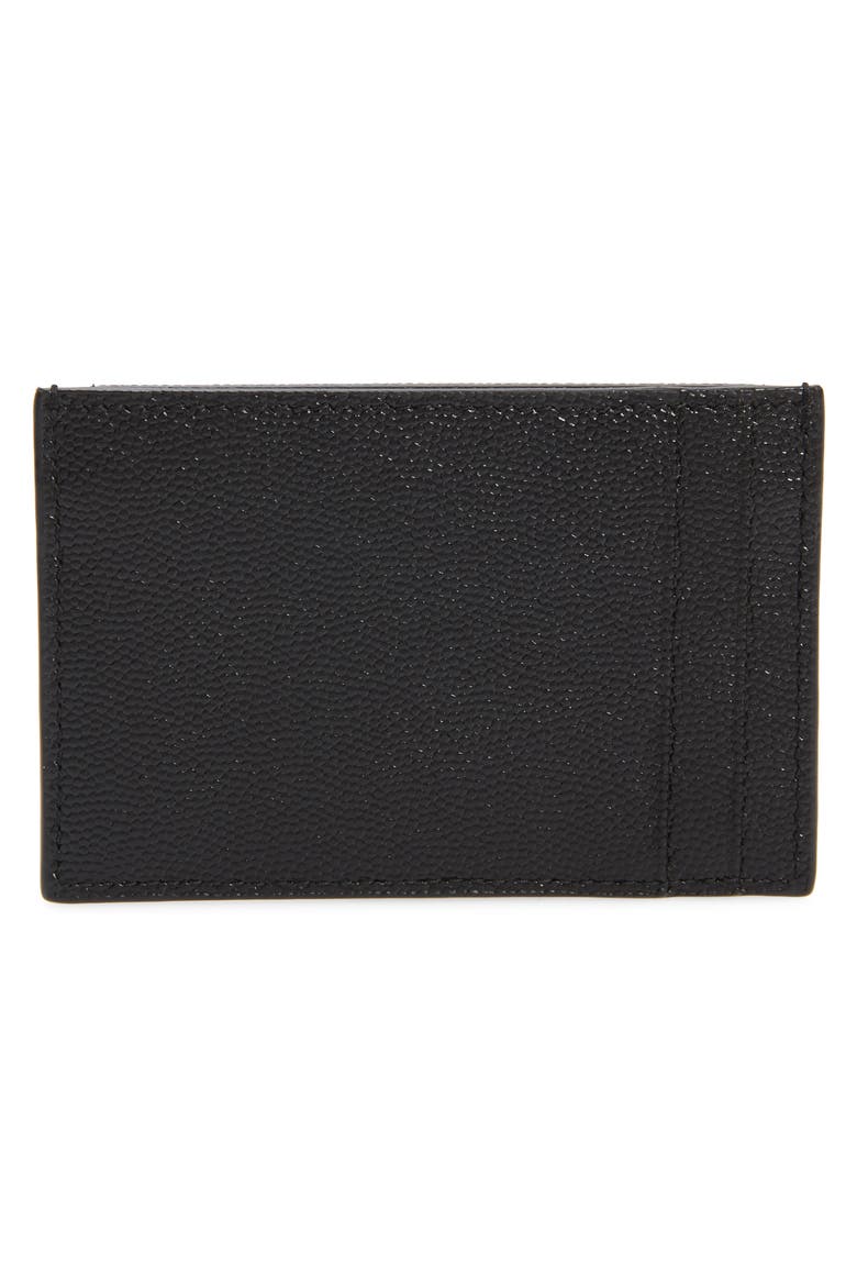 Uptown Pebbled Leather Flap Card Case, Alternate, color, NOIR