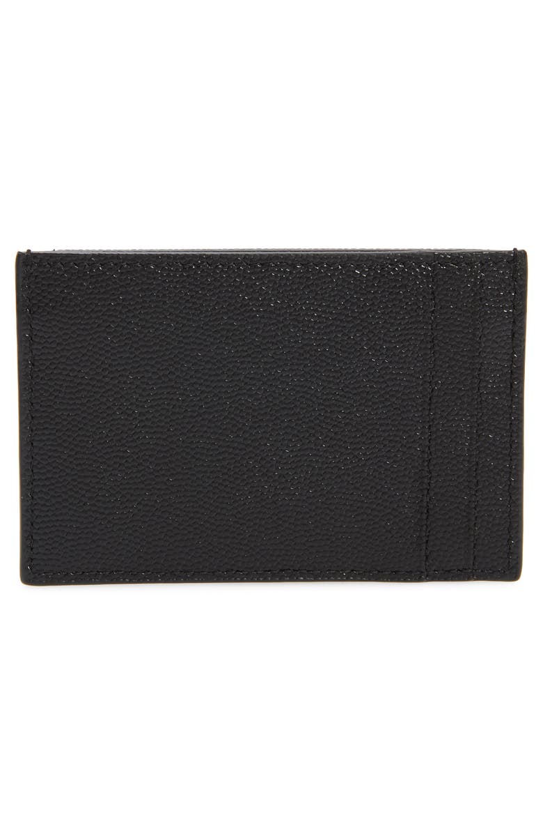 Saint Laurent Uptown Pebbled Leather Flap Card Case, Alternate, color,