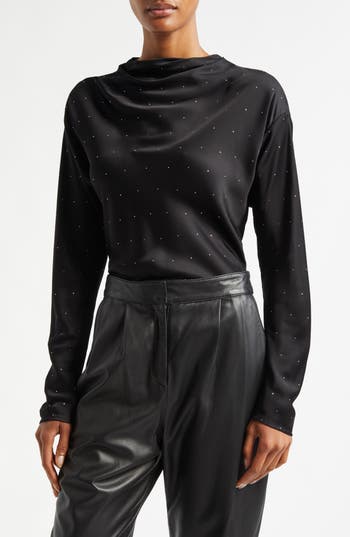 A.l.c . Georgia Embellished Satin Top In Black