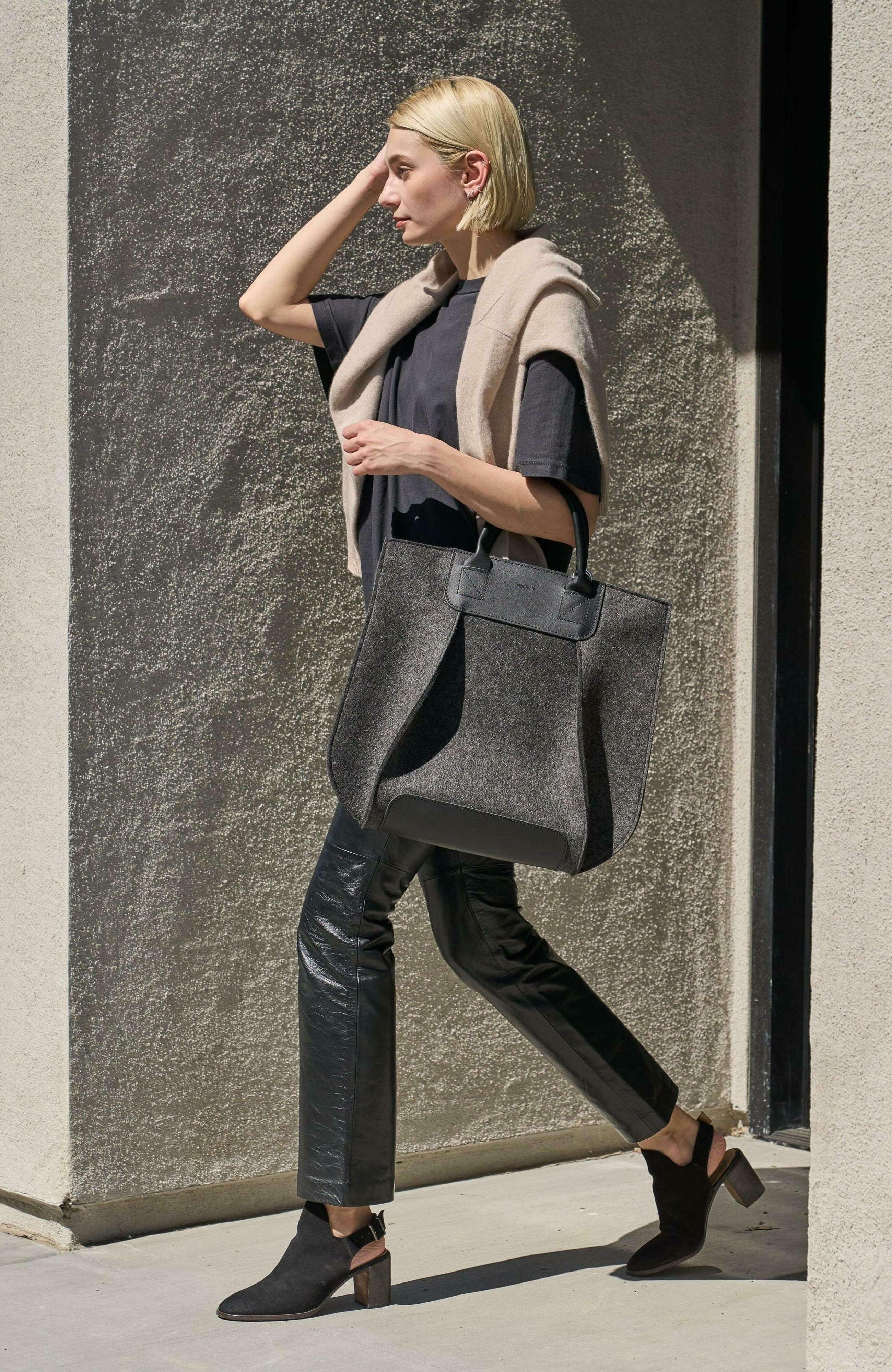 Graf Lantz Frankie Merino Wool Tote, Alternate, color, Charcoal Black