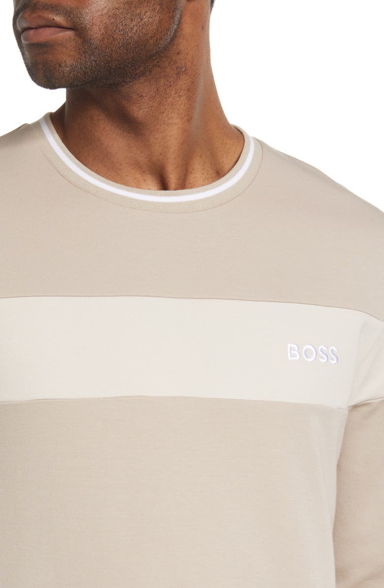 BOSS Tracksuit Crewneck Pajama Sweatshirt, Alternate, color, 