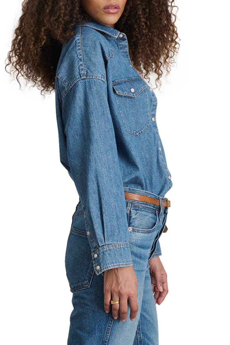 Western Denim Shirt, Alternate, color, SANTA FE MEDIUM WASH
