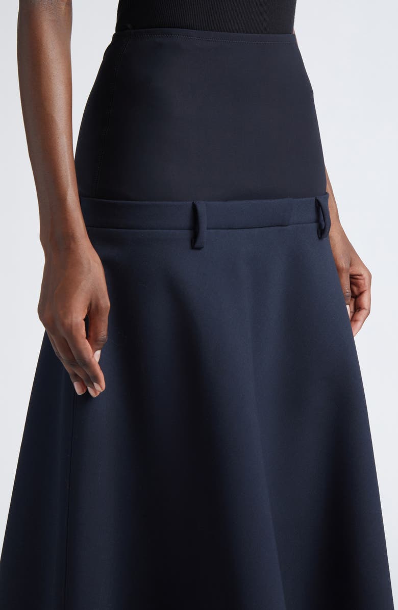 DIESEL<sup>®</sup> O-Grace Bonded Neoprene & Jersey Midi Skirt, Alternate, color, Midnight/Blue