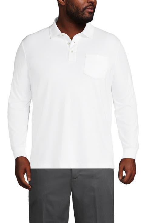 Long Sleeve Cotton Supima Polo Shirt with Pocket