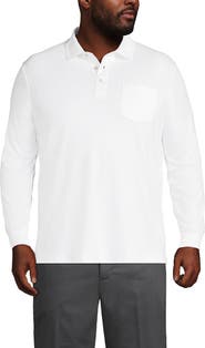 Lands' End Long Sleeve Cotton Supima Polo Shirt with Pocket