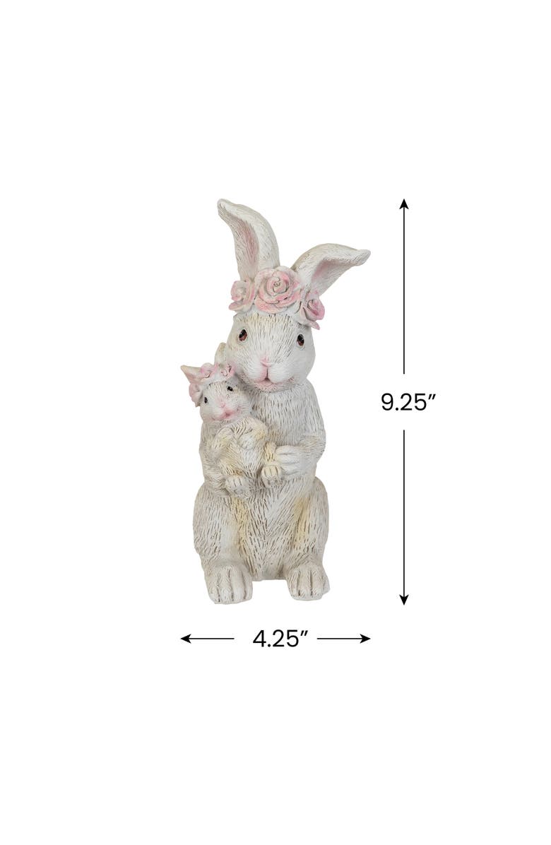 Northlight Mother and Baby Bunny Outdoor Garden Easter Statue - 9.25", Alternate, color, White