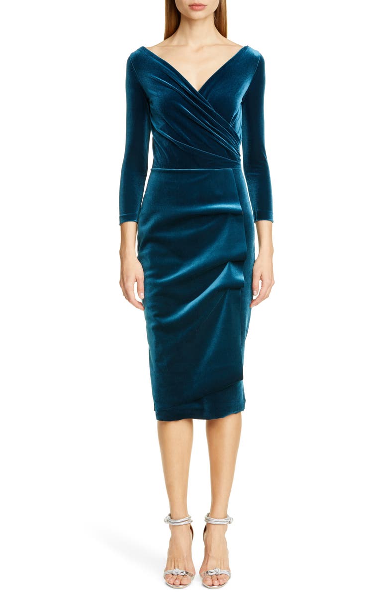 Chiara Boni La Petite Robe Florien Velvet Dress, Main, color, 