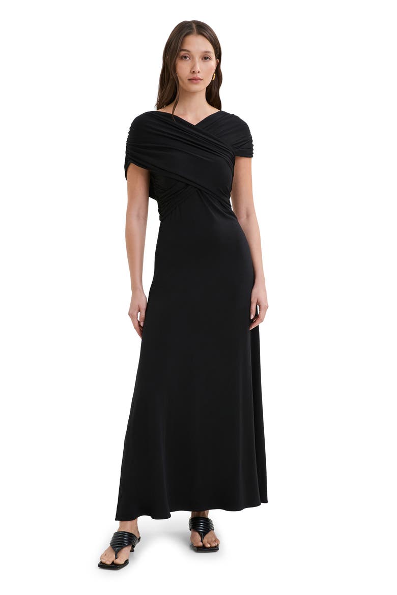 Alyssa Jersey Cocktail Dress, Alternate, color, BLACK