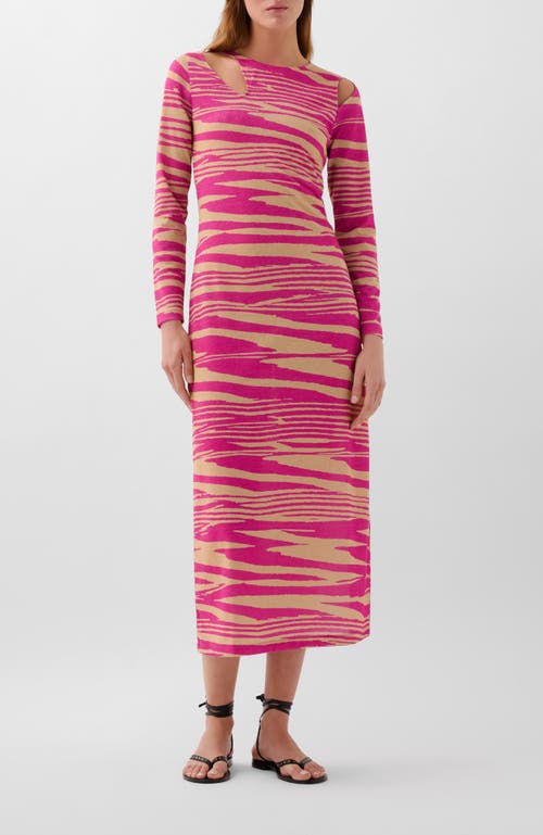 Scalpers Zebra Lurex Jersey Dress In Pink