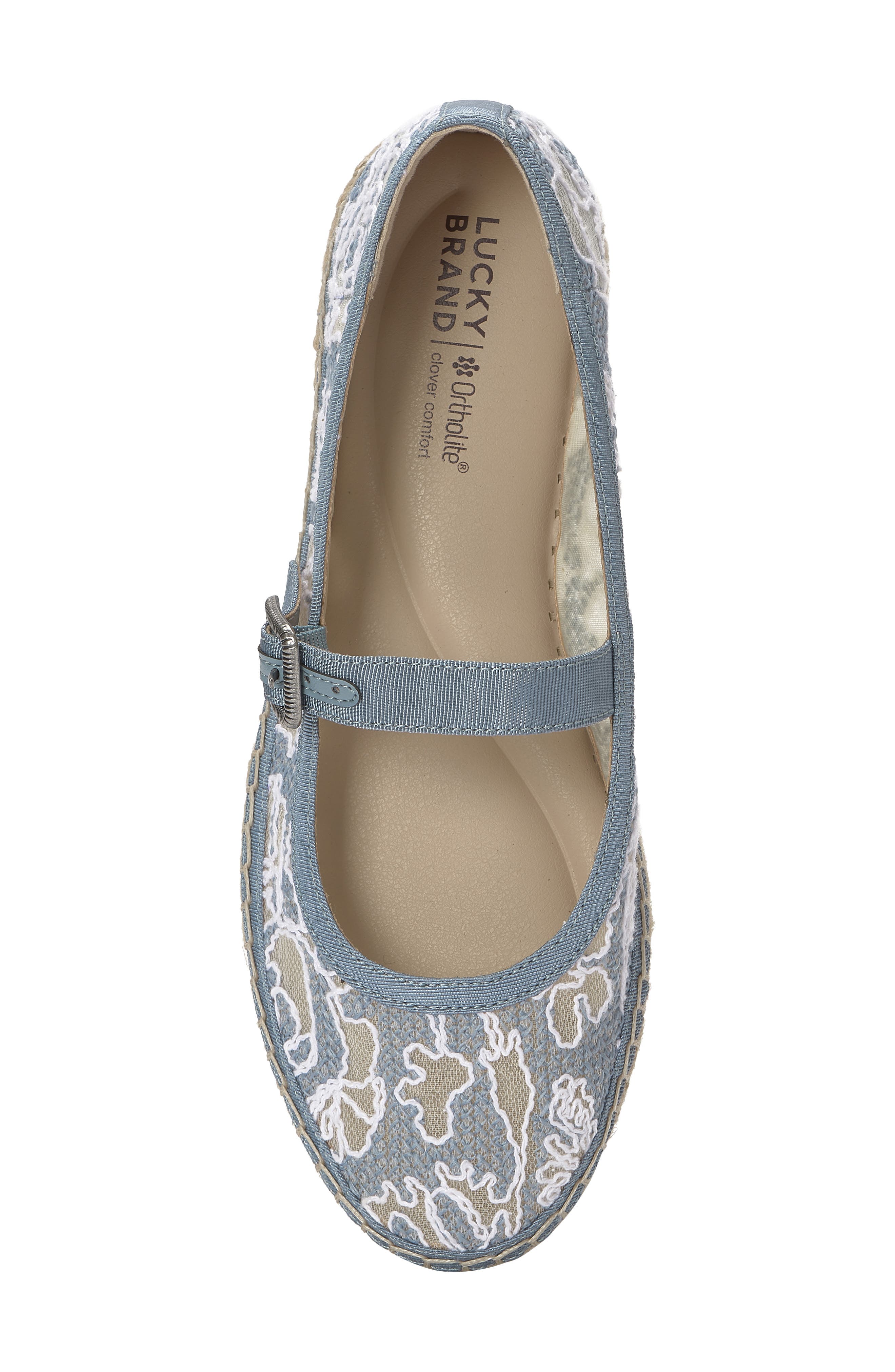Lucky Brand Orlyna Espadrille Mary Jane Flat, Alternate, color, Blue/ Bone Light Grey
