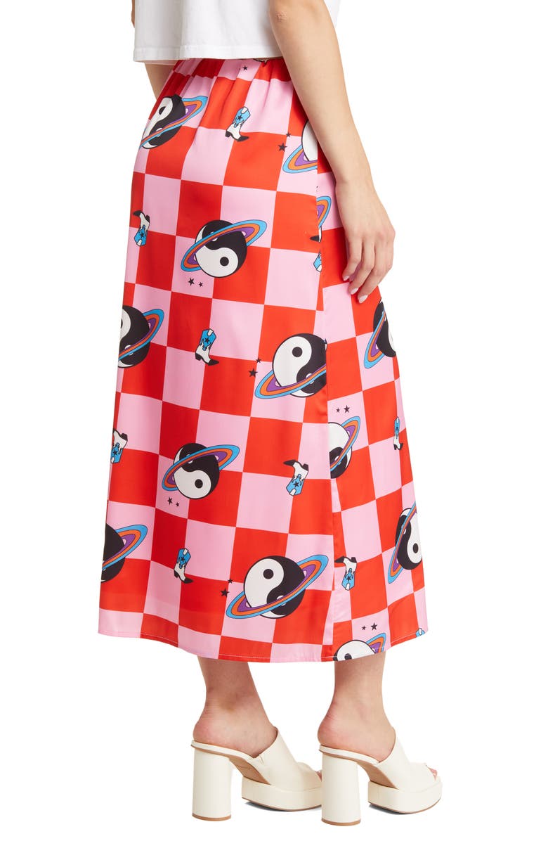 Dressed in Lala It Girl Cosmic Check Print Skirt, Alternate, color,