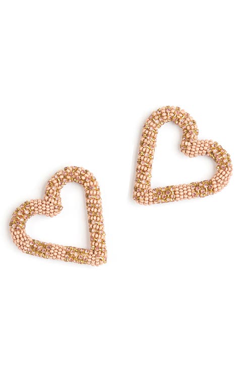 Preeti Beaded Heart Hoop Earrings