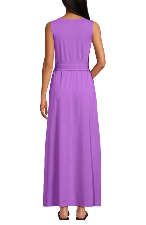 LANDS' END LANDS' END COTTON MODAL SLEEVELESS TIE WAIST MAXI DRESS 