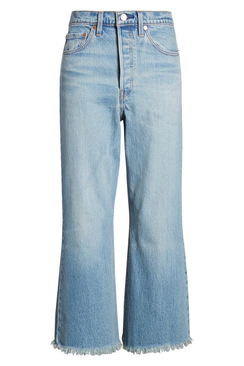 Levi's® Ribcage Super High Waist Frayed Crop Flare Jeans, Alternate, color, SCAPEGOAT