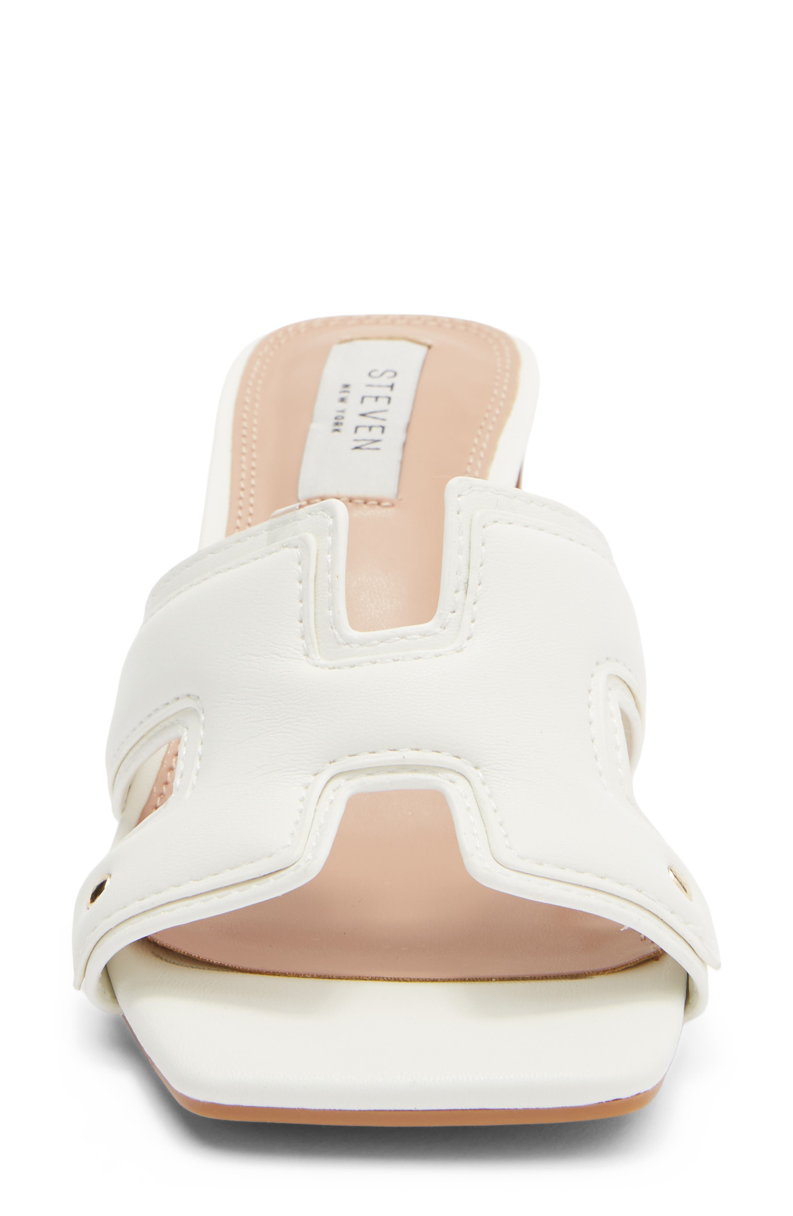 Avina Block Heel Slide Sandal, Alternate, color, WHITE