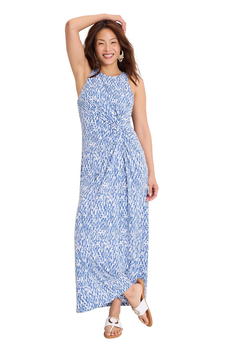Jamina Glimmer Bay Twist Front Knit Maxi Dress, Alternate, color, PORT SIDE BLUE