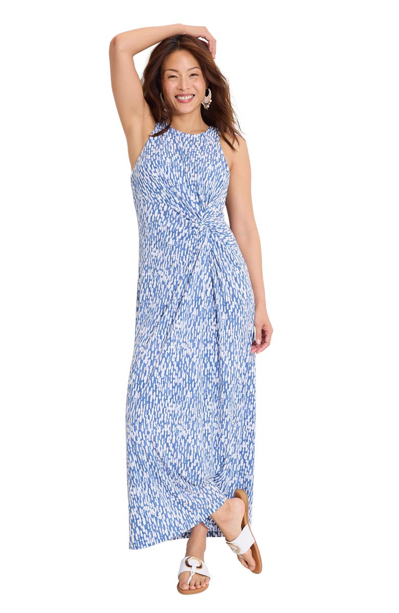 Tommy Bahama Jamina Glimmer Bay Twist Front Knit Maxi Dress, Alternate, color, Port Side Blue