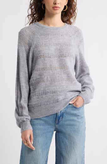 Treasure & Bond Pointelle Raglan Sleeve Sweater