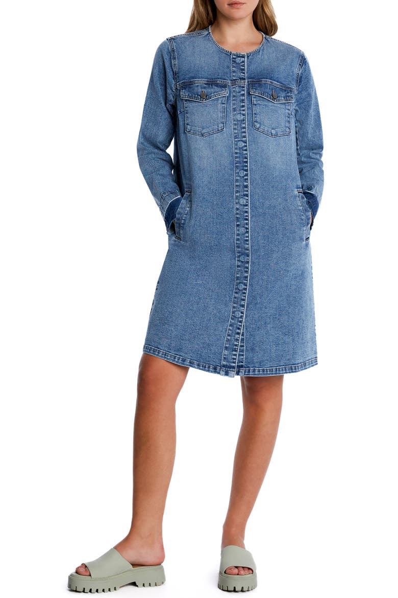Clara Long Sleeve Denim Shirt Dress, Alternate, color, PREPPY BLUE