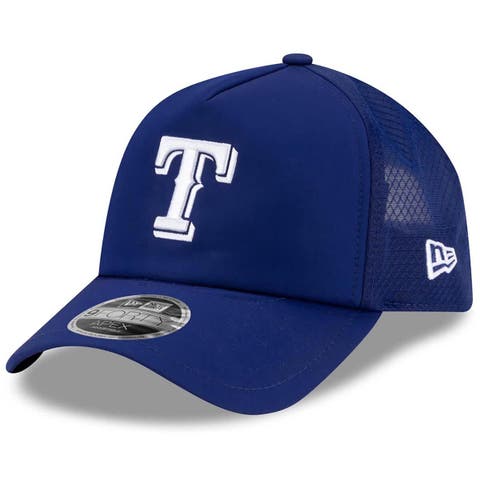 Men's New Era Royal Texas Rangers 2026 Batting Practice Apex 9FORTY Adjustable Trucker Hat