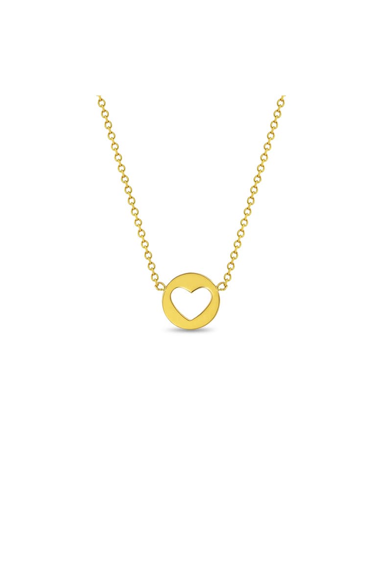 14k Heart Cut Out Womens Necklace, Main, color, Gold
