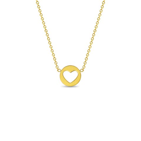 14k Heart Cut Out Womens Necklace