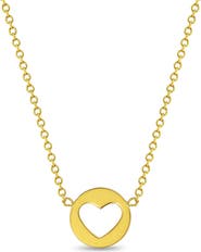 In Season Jewelry 14k Heart Cut Out Womens Necklace