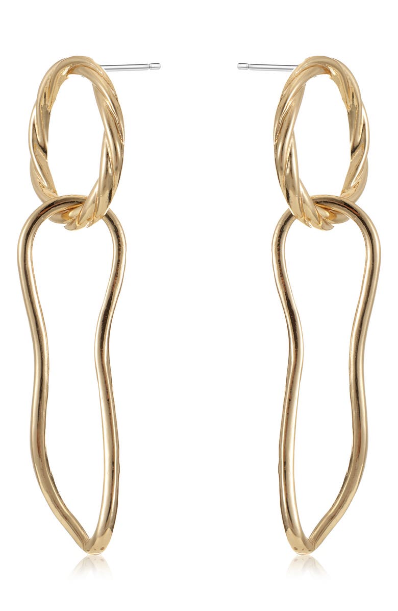 Ettika Circle Dangle Earrings, Alternate, color, Gold