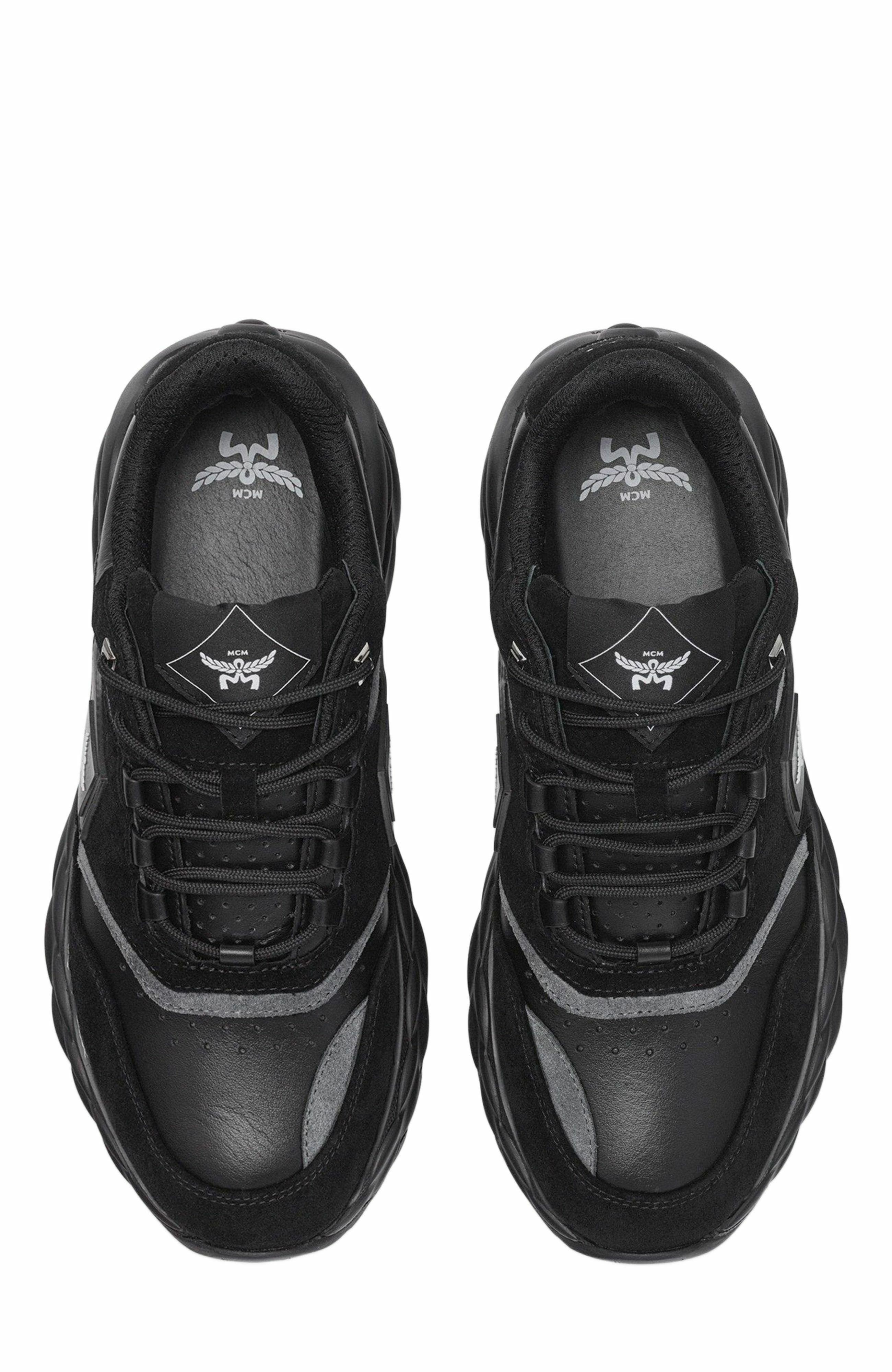 MCM Skywander Lo Sneakers in Calf Suede and Leather, Alternate, color, 