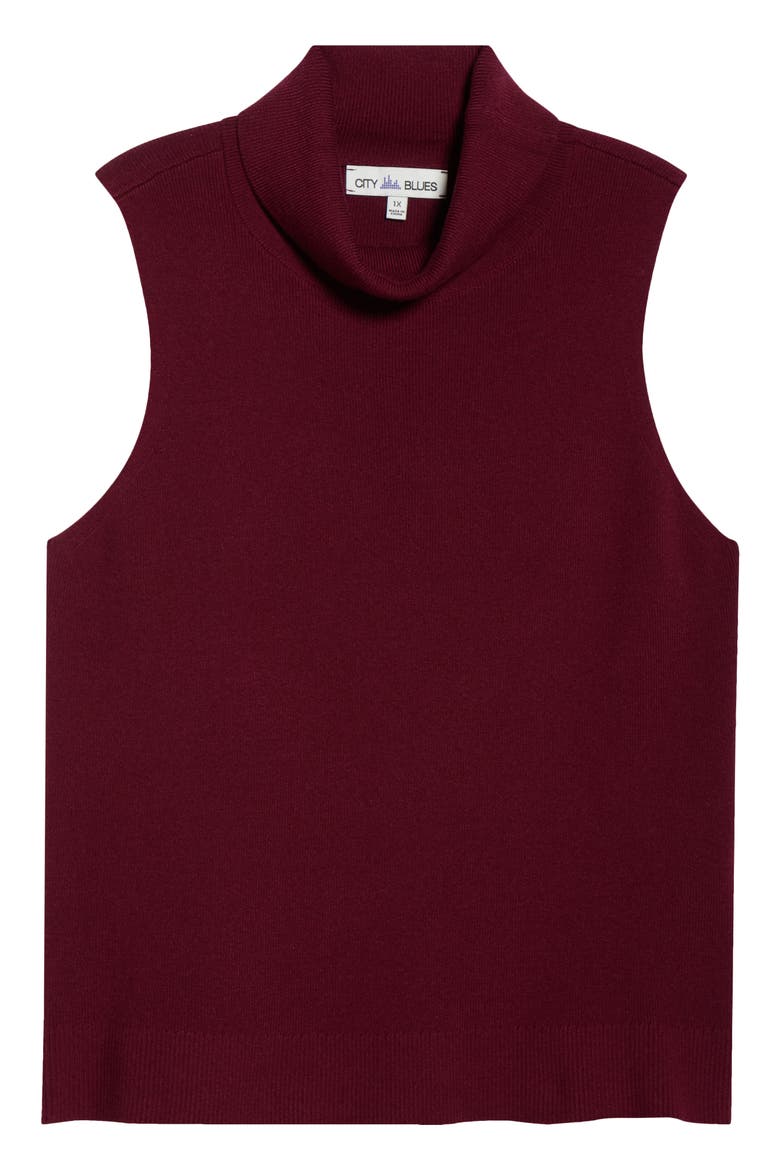 Kelly Sleeveless Turtleneck Top, Alternate, color, CHERRY