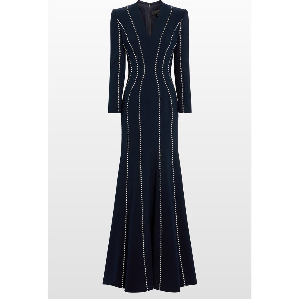 Jenny Packham Victoire Rhinestone-embellished Maxi Gown In Black
