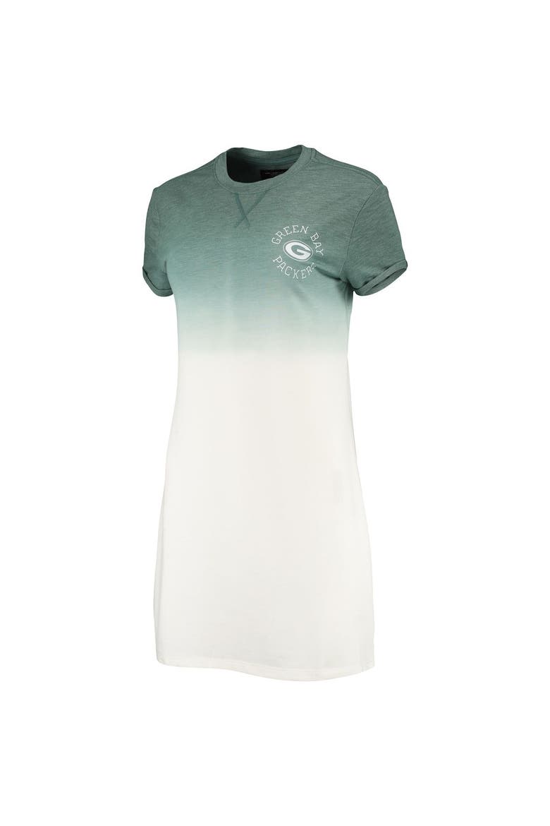 Women's Junk Food Heathered Green/White Green Bay Packers Ombre Tri-Blend T-Shirt Dress, Alternate, color, Heather Green