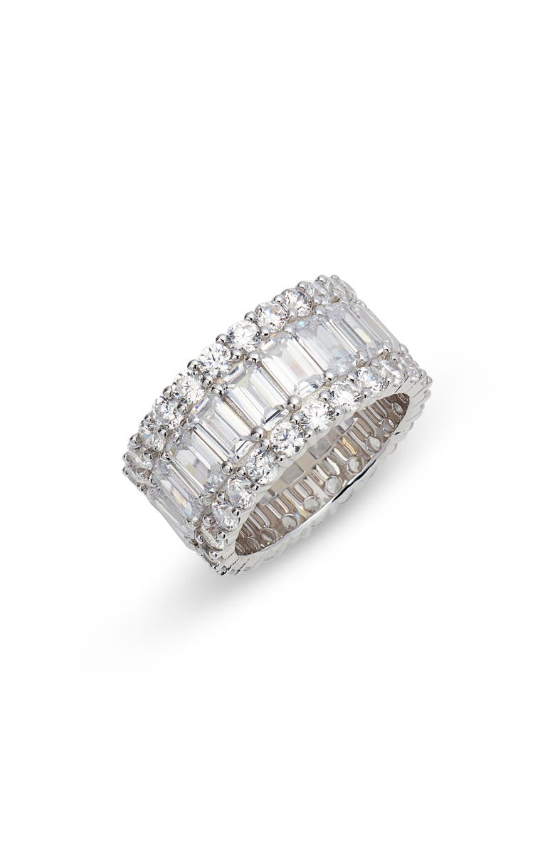 BY ADINA EDEN Adina's Jewels Wide Baguette Eternity Band, Main, color,