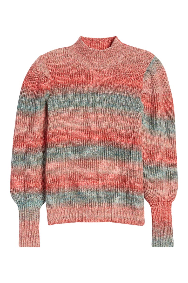 Stripe Space Dye Sweater, Alternate, color, RED COUTURE SPACEDYE