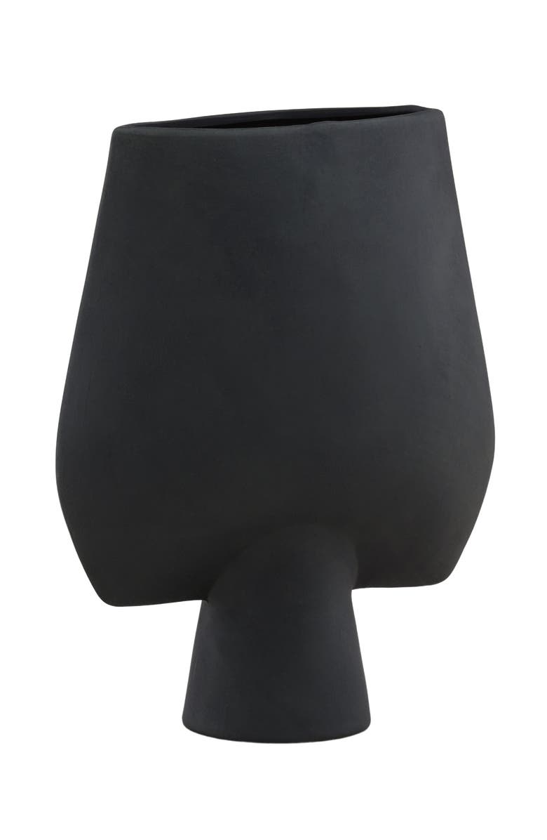 Dovetail Furniture Darius Sculptural Terracotta Decorative  Vase, Main, color, Black