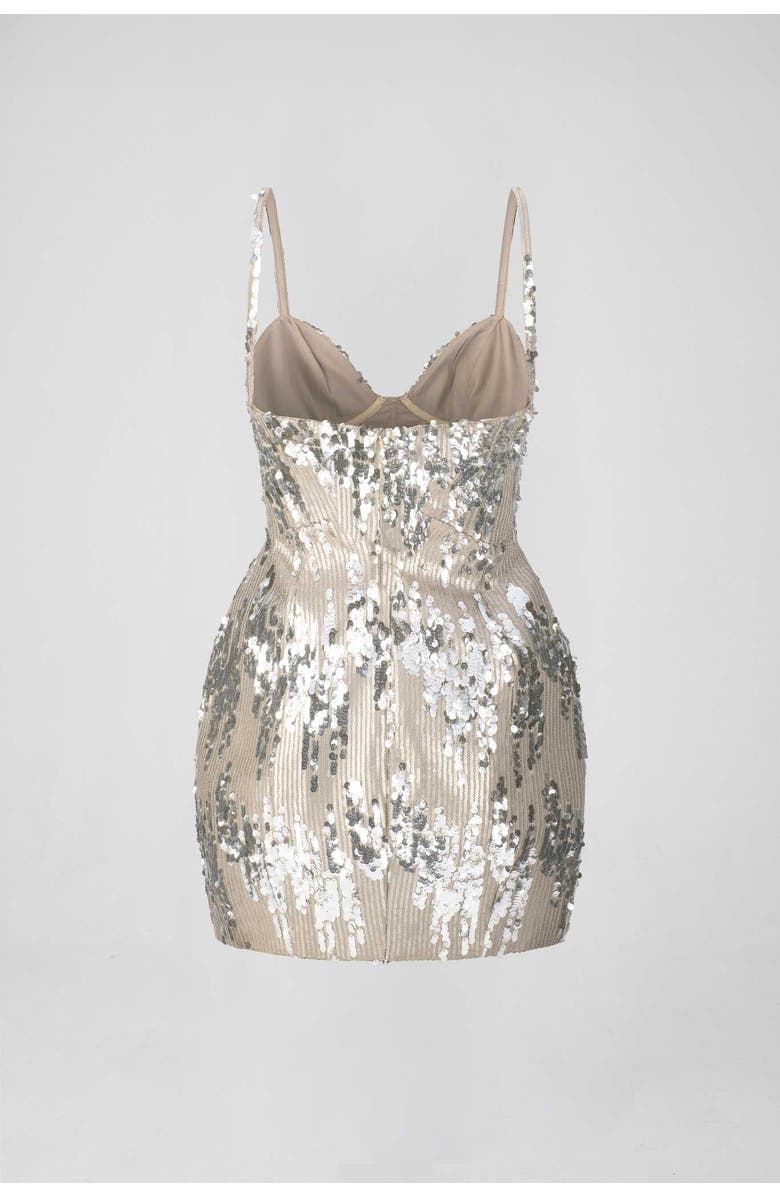 AtoÌr Vera Mini Dress, Alternate, color, Nude/Gunmetal