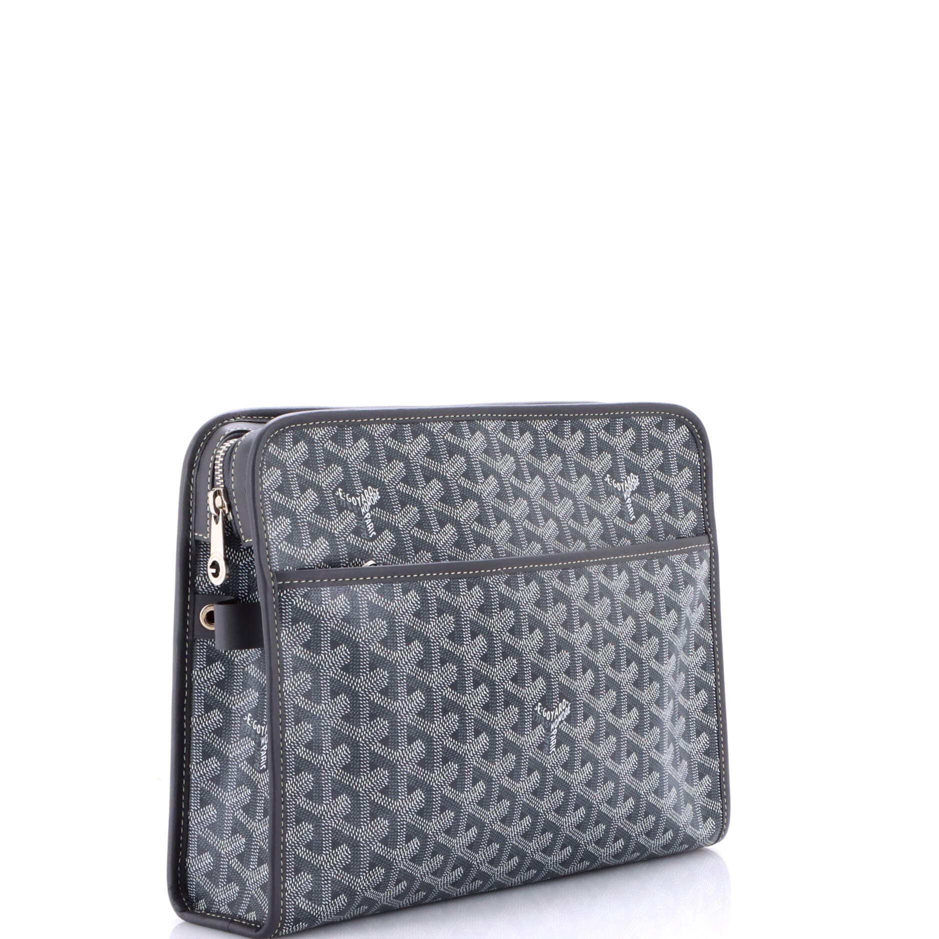 Pre-Owned Goyard Jouvence Toiletry Pouch Coated Canvas GM, Alternate, color, Gray