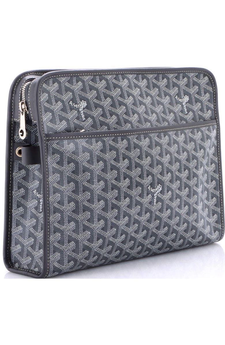 Pre-Owned Goyard Jouvence Toiletry Pouch Coated Canvas GM, Alternate, color, Gray