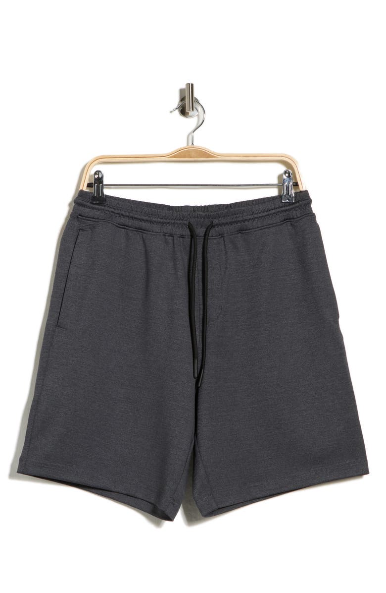 Original Penguin Double Knit Shorts, Main, color, Dark Caviar Heather