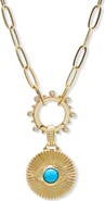 Anzie Classique Evil Eye Ripple Fluted Medallion Necklace