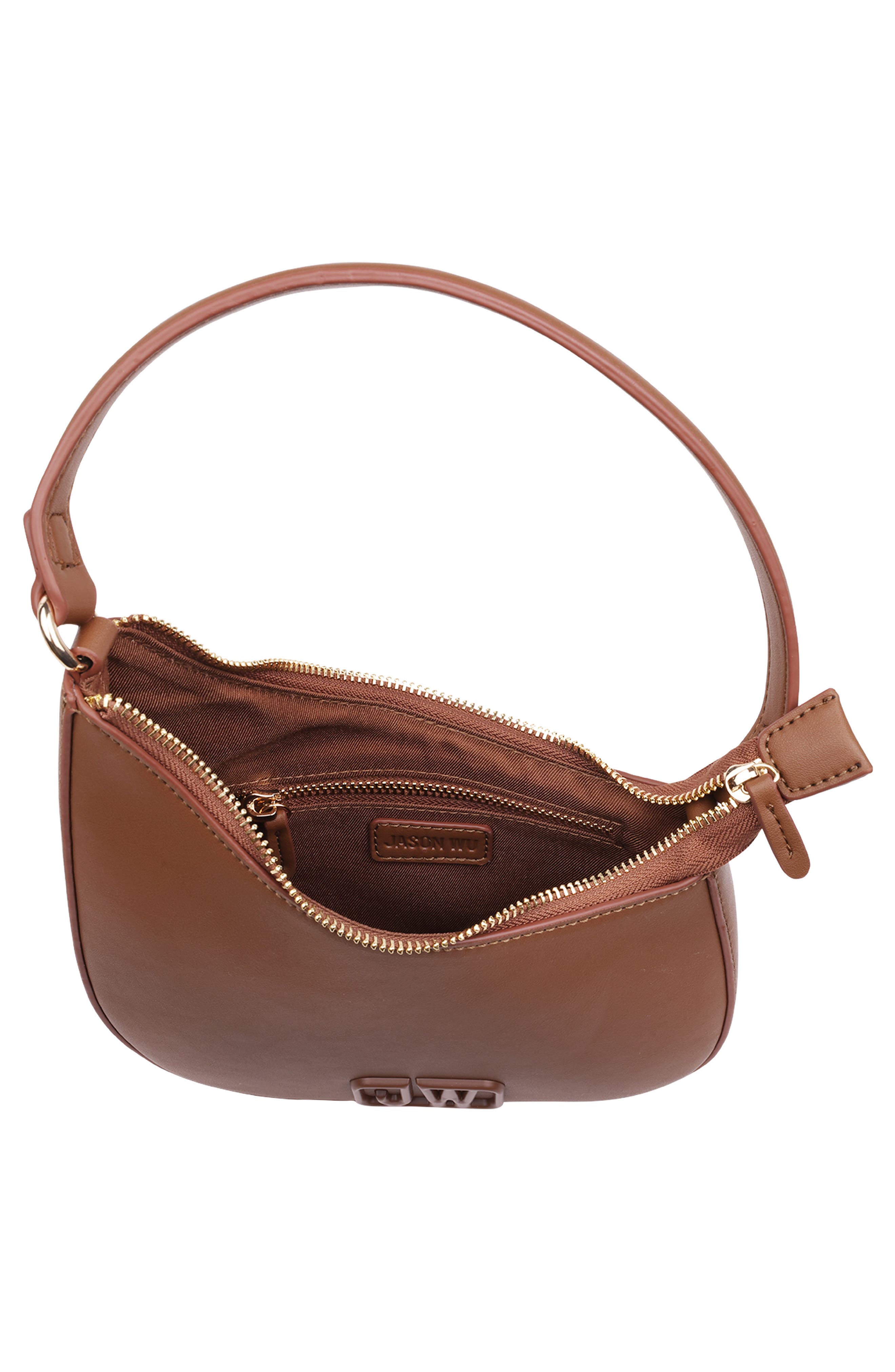 JASON WU Asymmetric Zip Top Handle Bag, Alternate, color, Brown